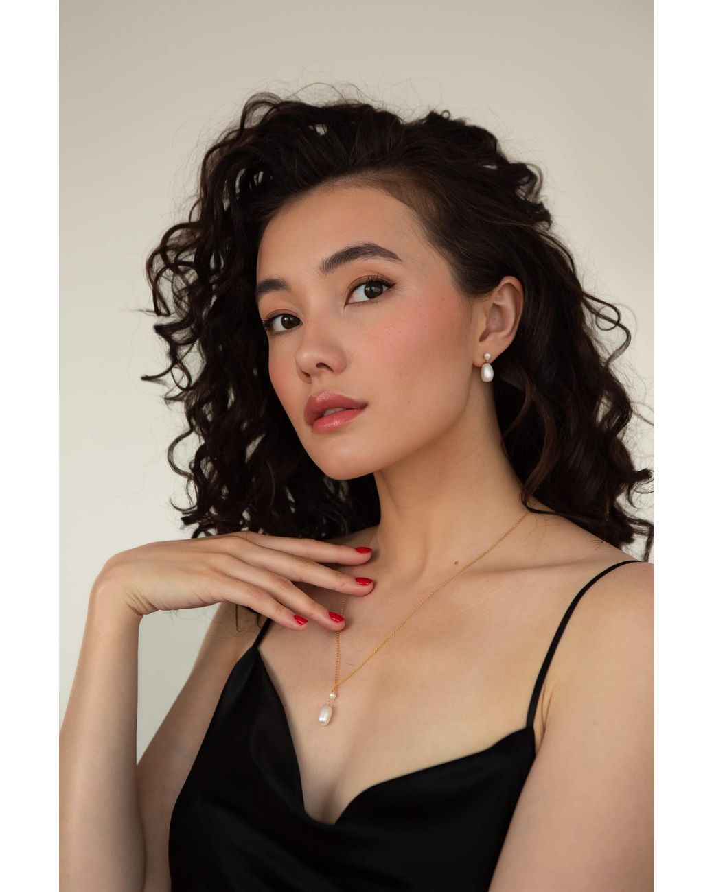 Katy Faye Metallic Mia Pearl Necklace