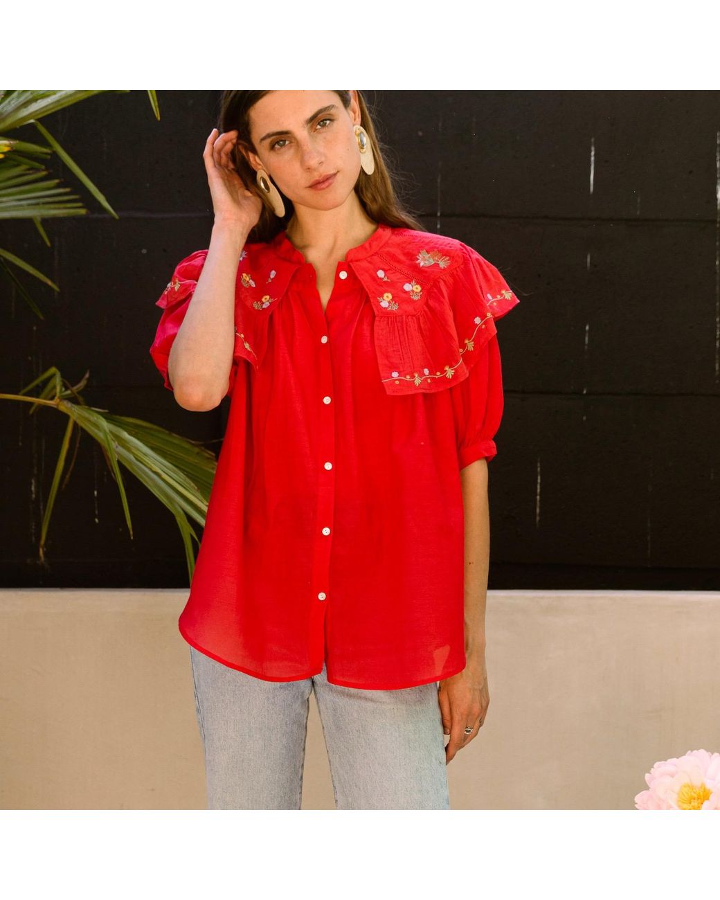 Em & Shi Pink Rose Cottage Shirt