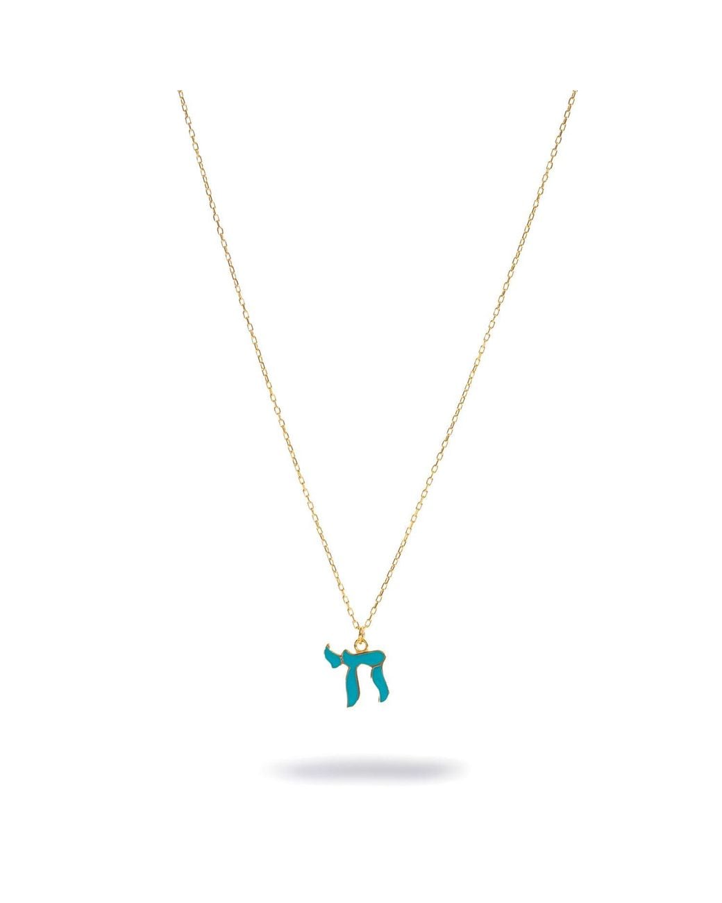 Ebru Jewelry Metallic Chai Symbol Pendant Necklace