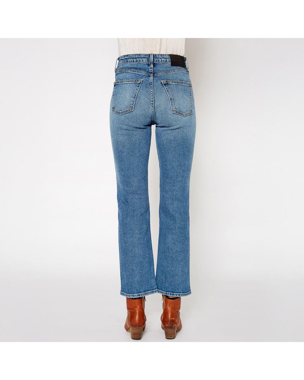 NOEND Blue Dru Mom Straight Jeans