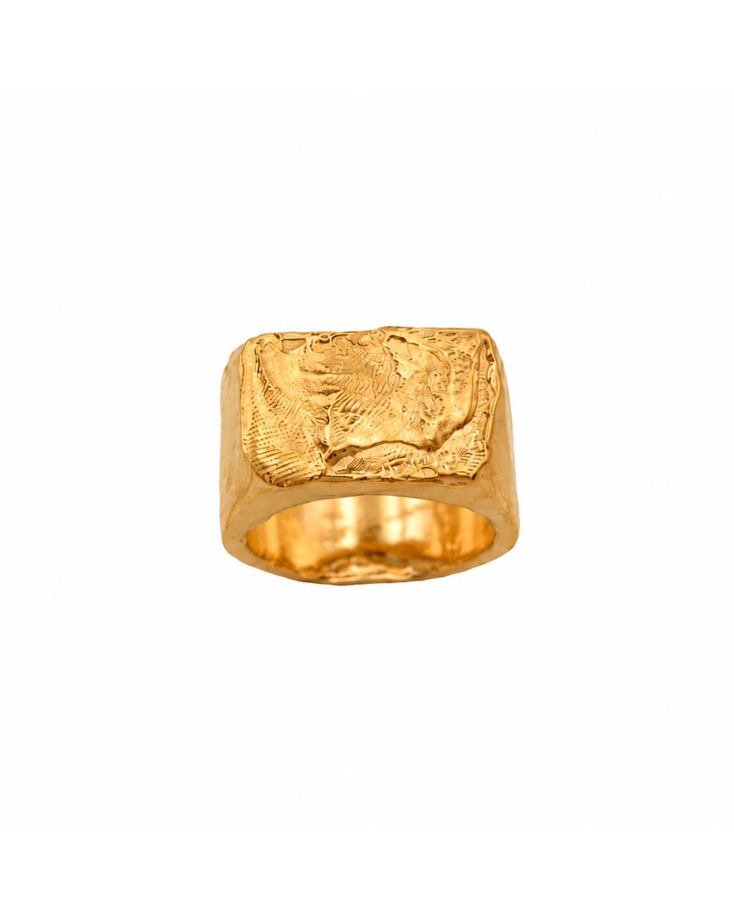 De Roms Metallic The Apex Molten Signet Statement Ring