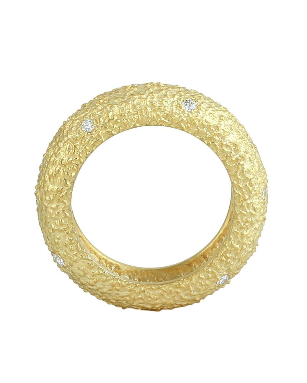 Artisan Metallic 14K Textured Diamond Band Ring