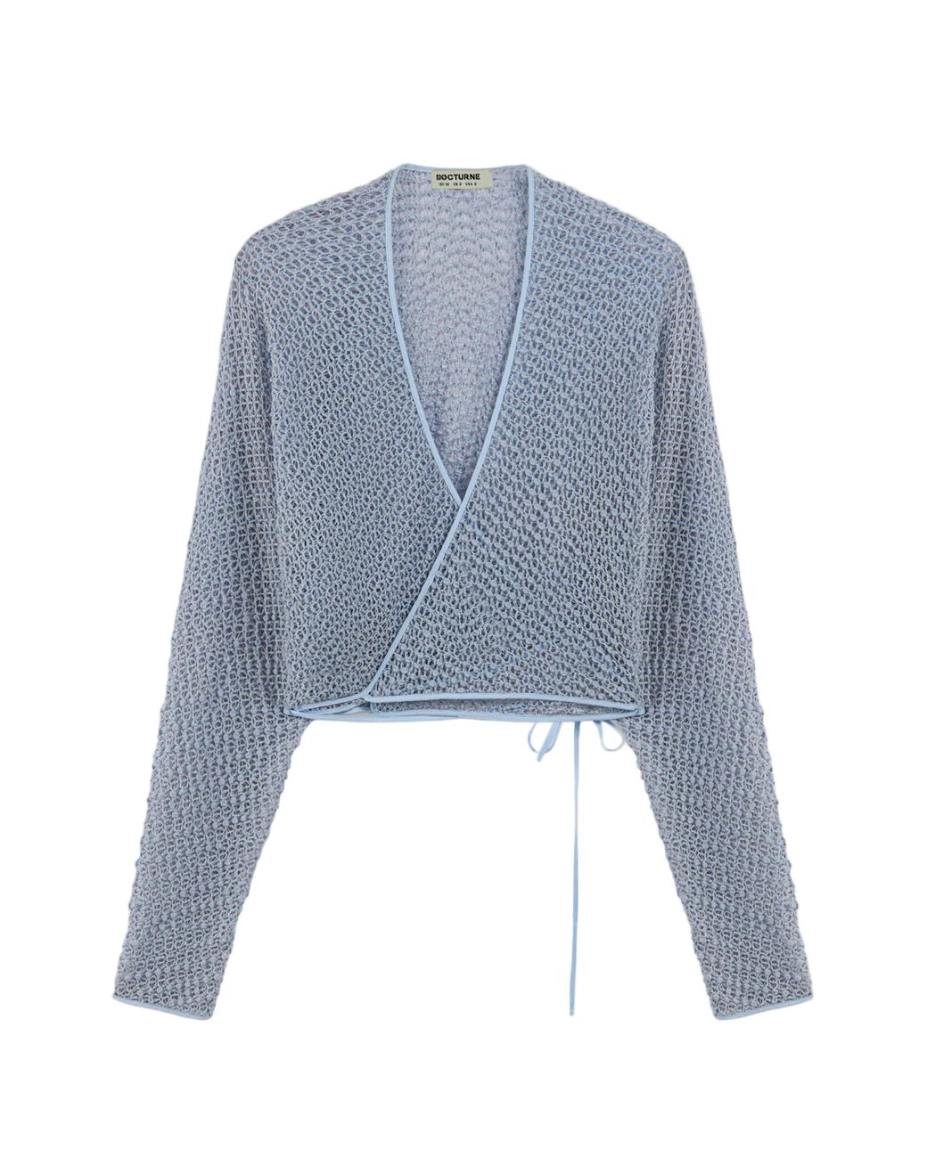 Nocturne Blue Wrap Mesh Blouse