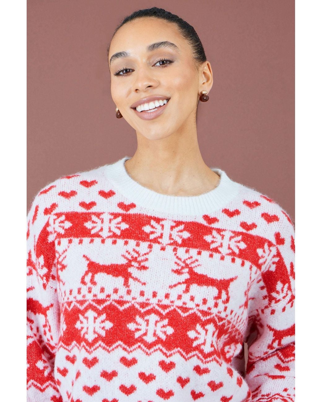 Yumi' Red Heart Fairisle Christmas Jumper