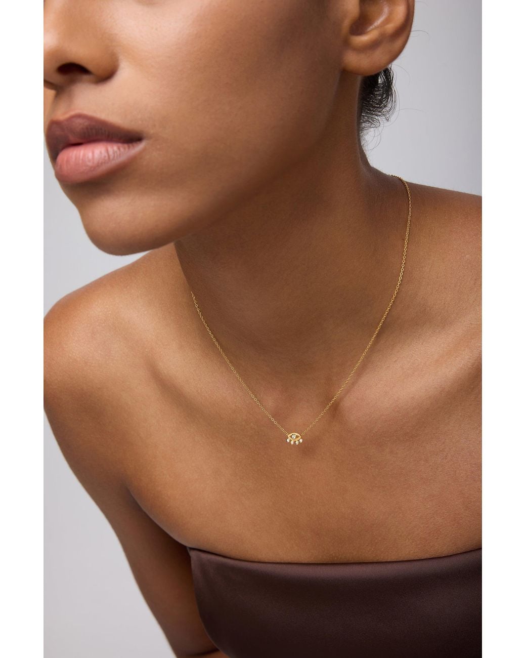 Vanhi Metallic Defender Evil Eye Necklace