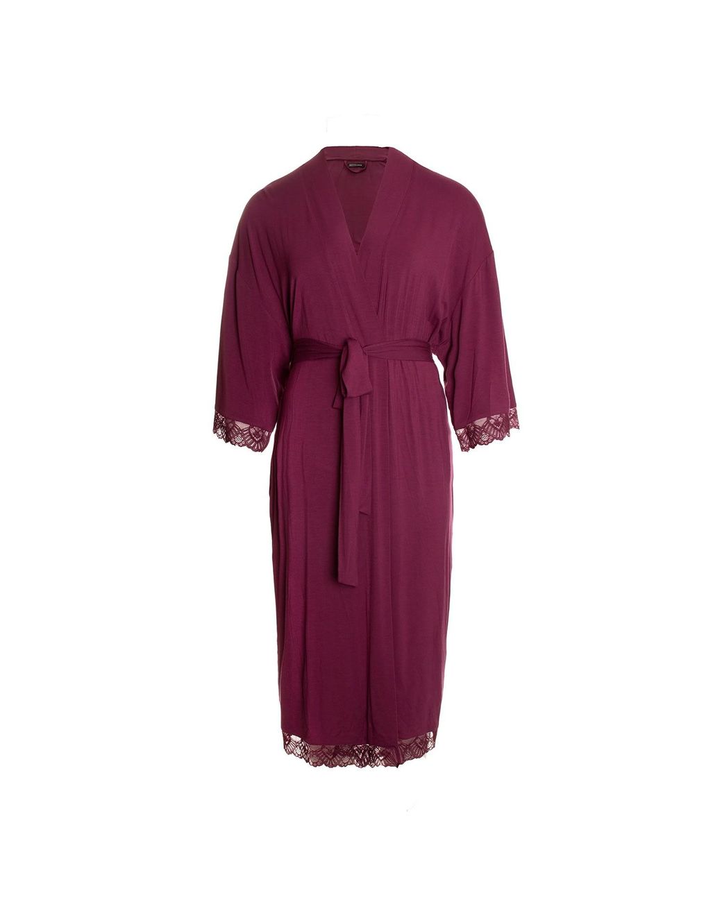 Pretty You London Red Bamboo Lace Kimono Robe