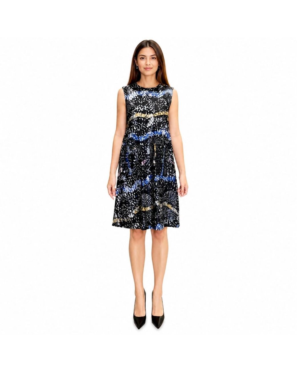 Chuks Collins Blue Ajah Collection – Printed A-Line Dress