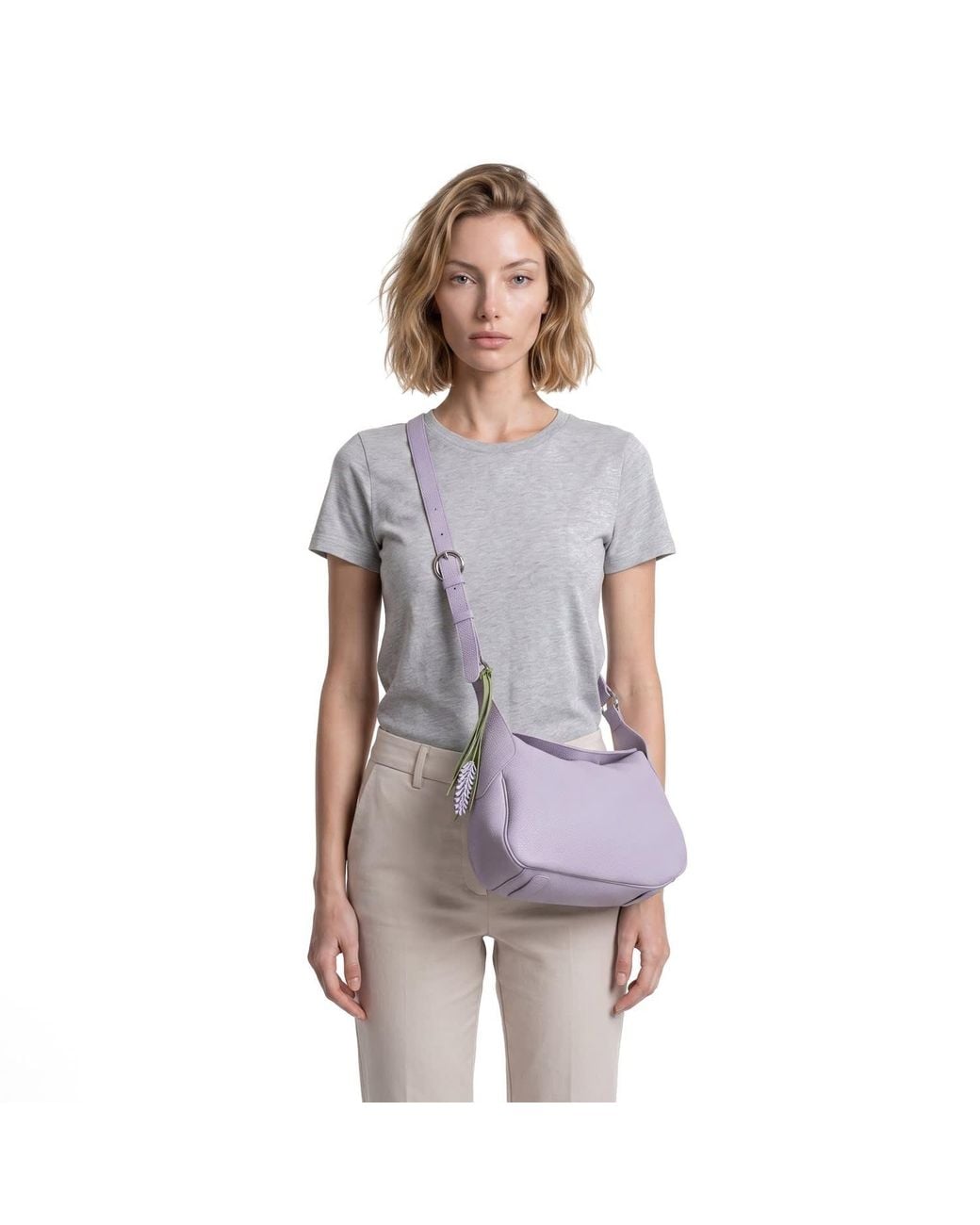 Modenaire Purple Soft Leather Shoulder Bag With Flap Closure And Adjustable Strap