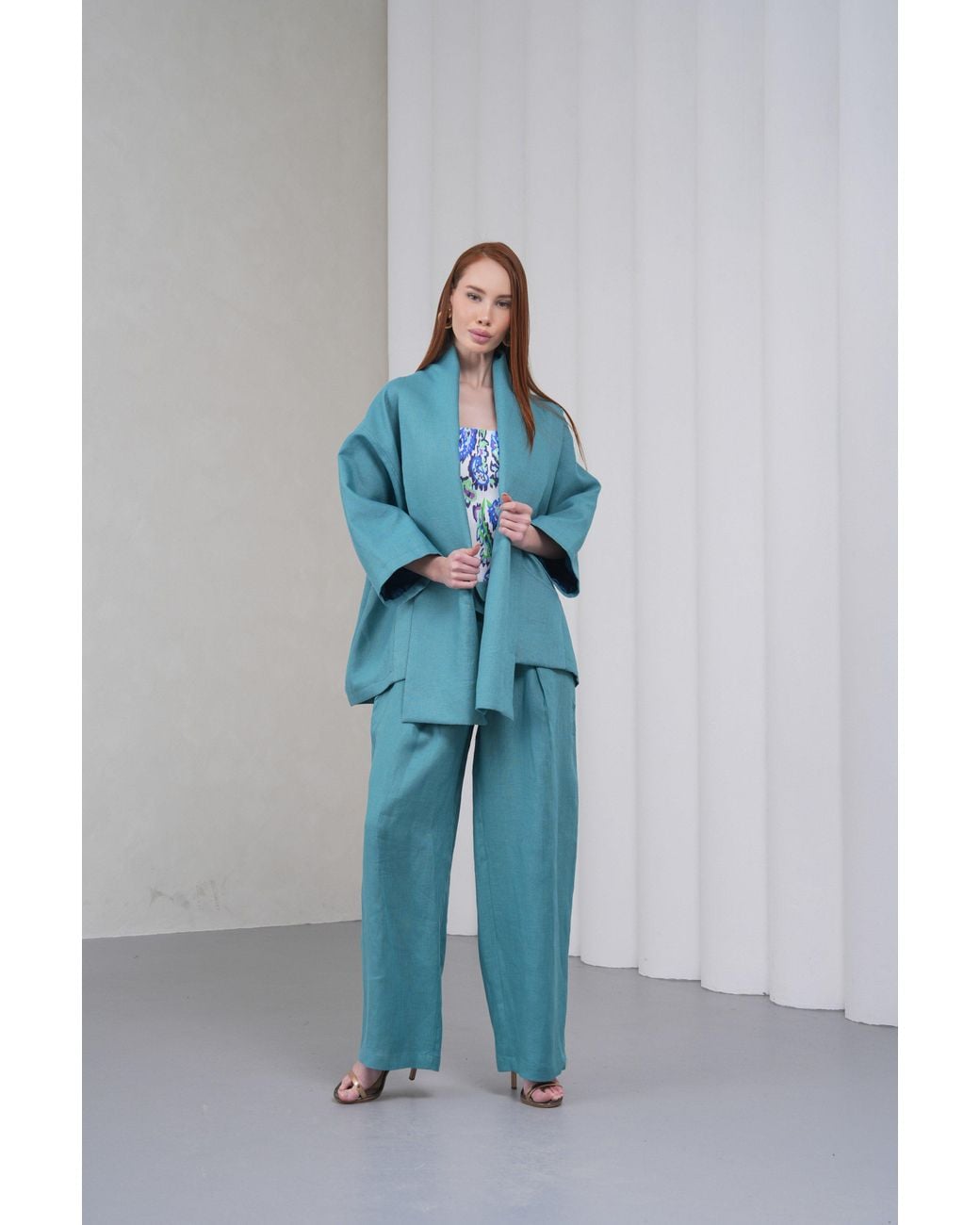 Lumina Eligma Blue The Duality Linen Jacket