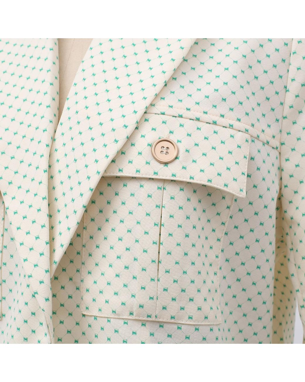 Smart and Joy White Safari Pockets Crop Jacket With Dots Print