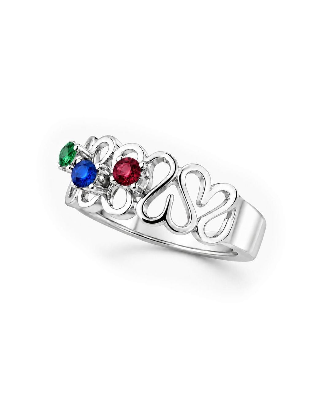 Unaloe Metallic Multicolour Cubic Zirconia Statement Ring – Sterling