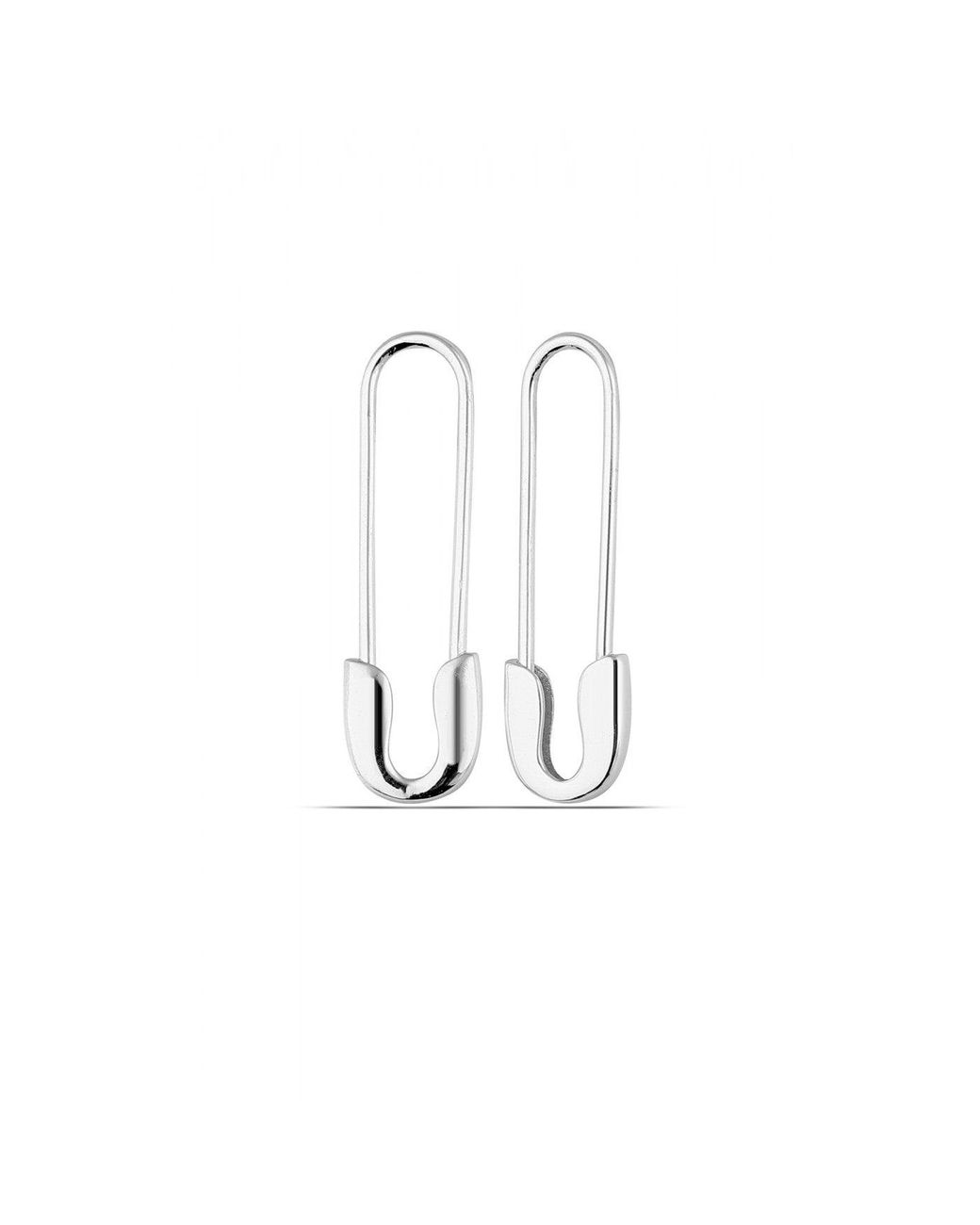 Spero London White Sterling Safety Pin Earrings