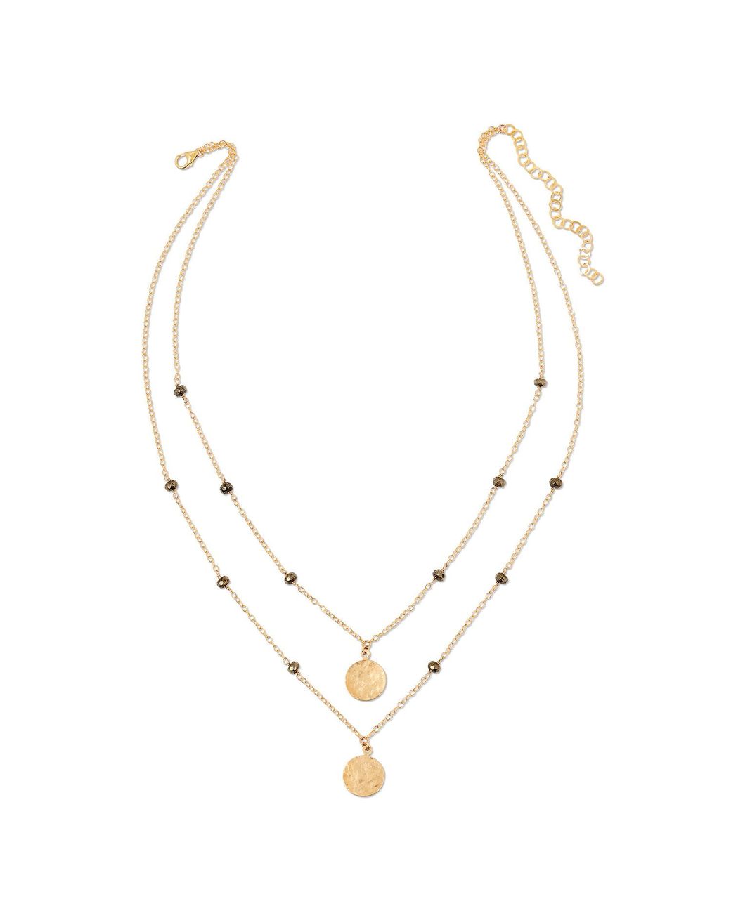 Heather Hawkins Jewelry Metallic Two Coins Layered Necklace