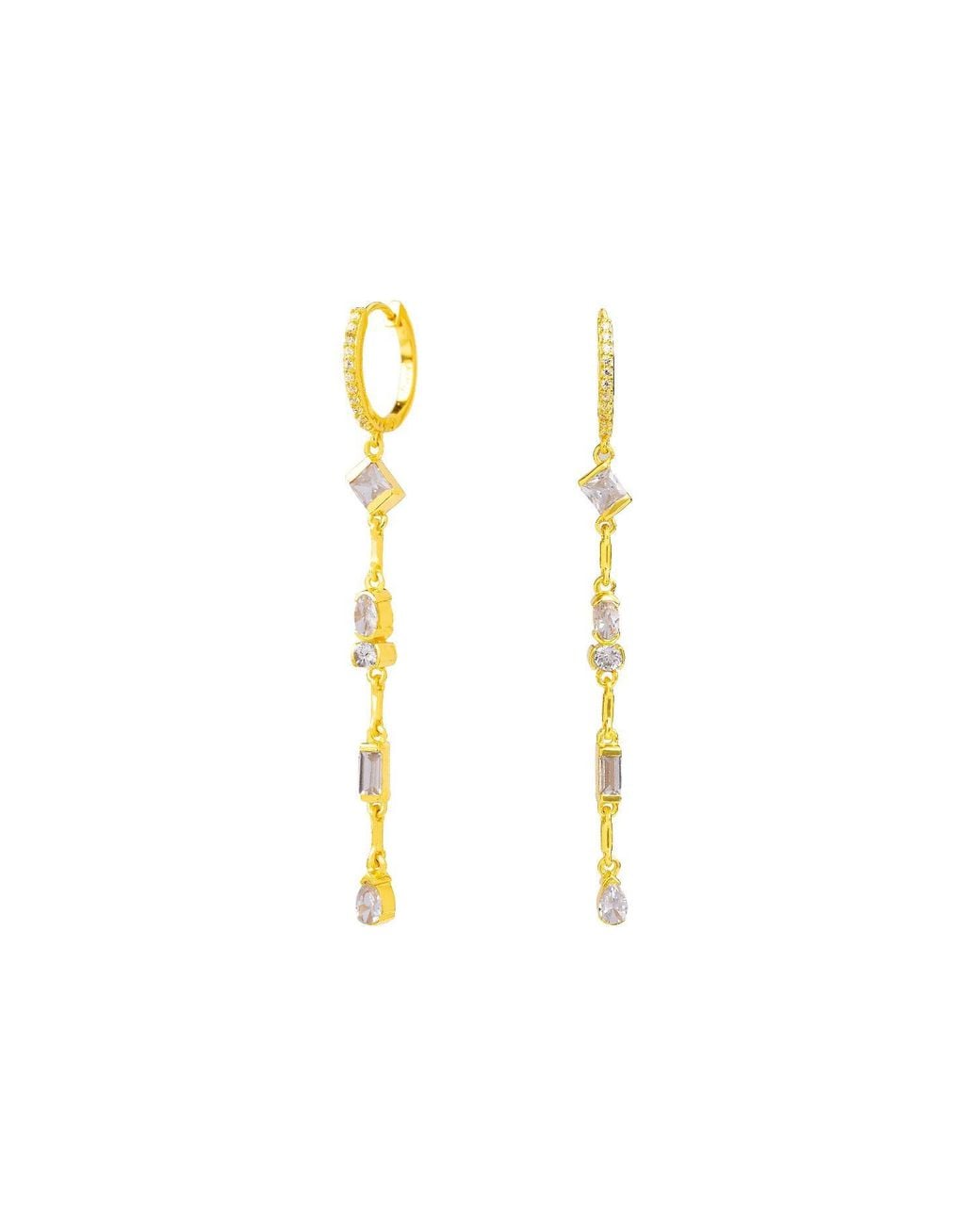 Lavani Jewels Metallic Mystere White Earrings