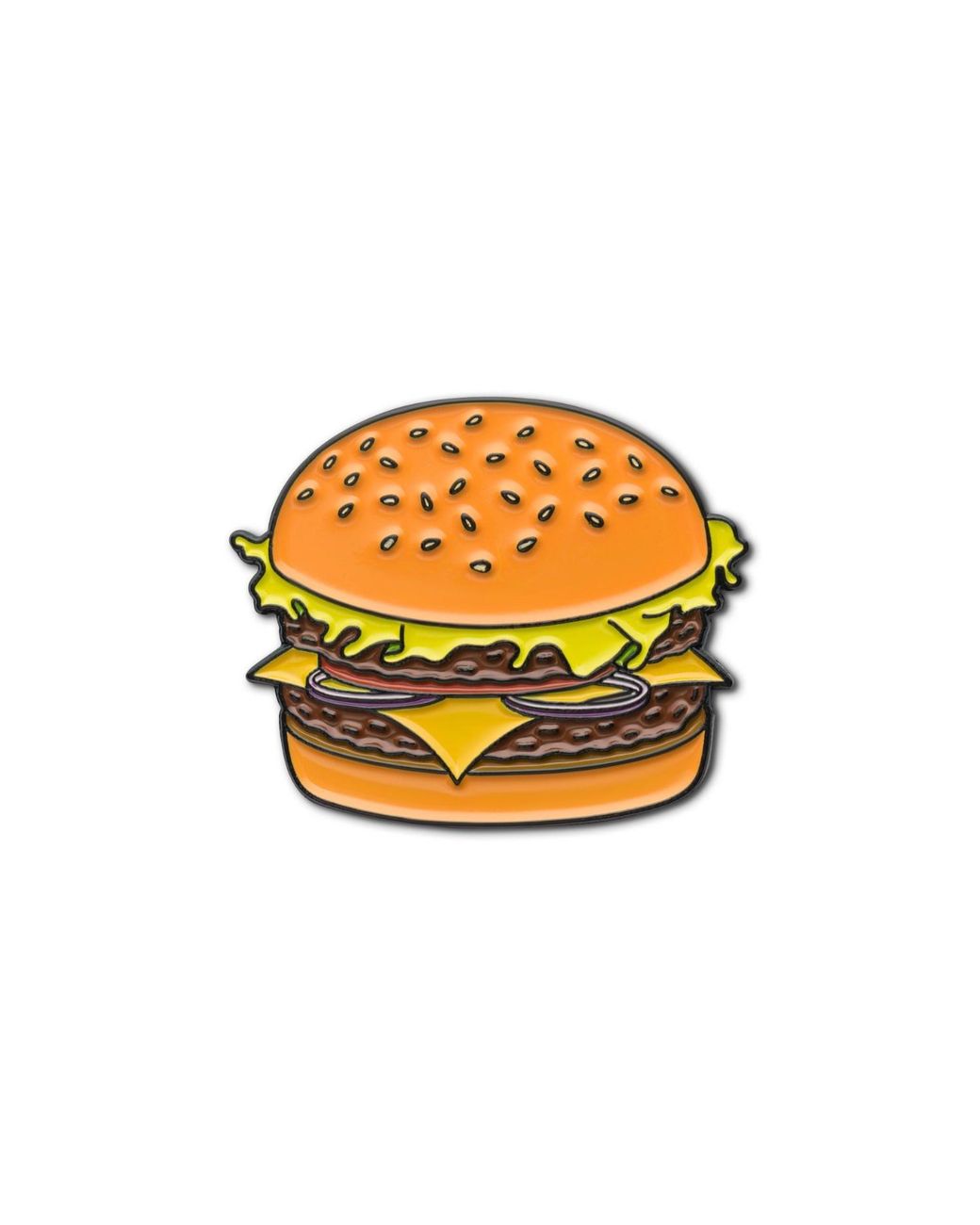 Make Heads Turn Orange Neutrals Enamel Pin Burger