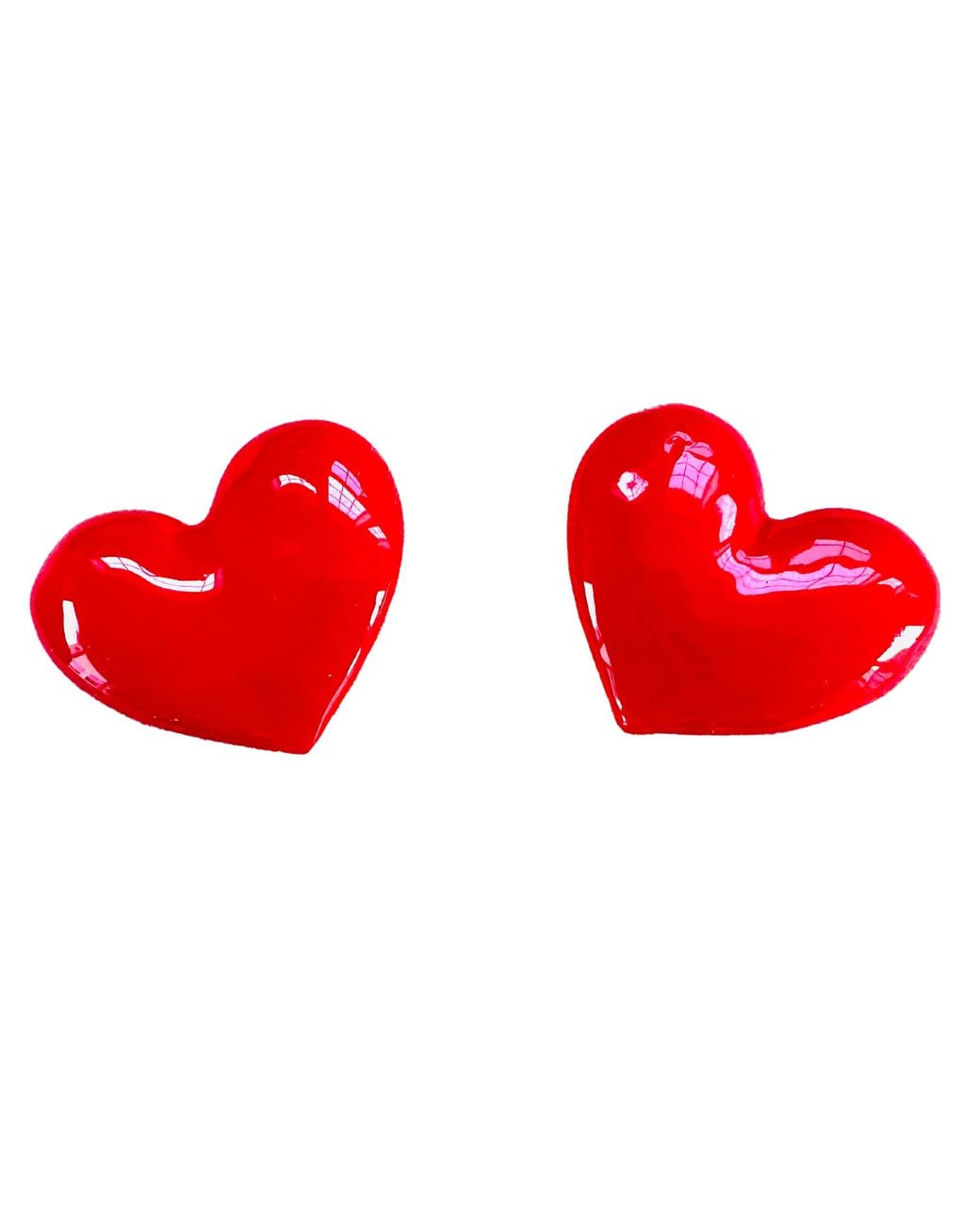 The Pink Reef Red Oversized Puff Heart Stud
