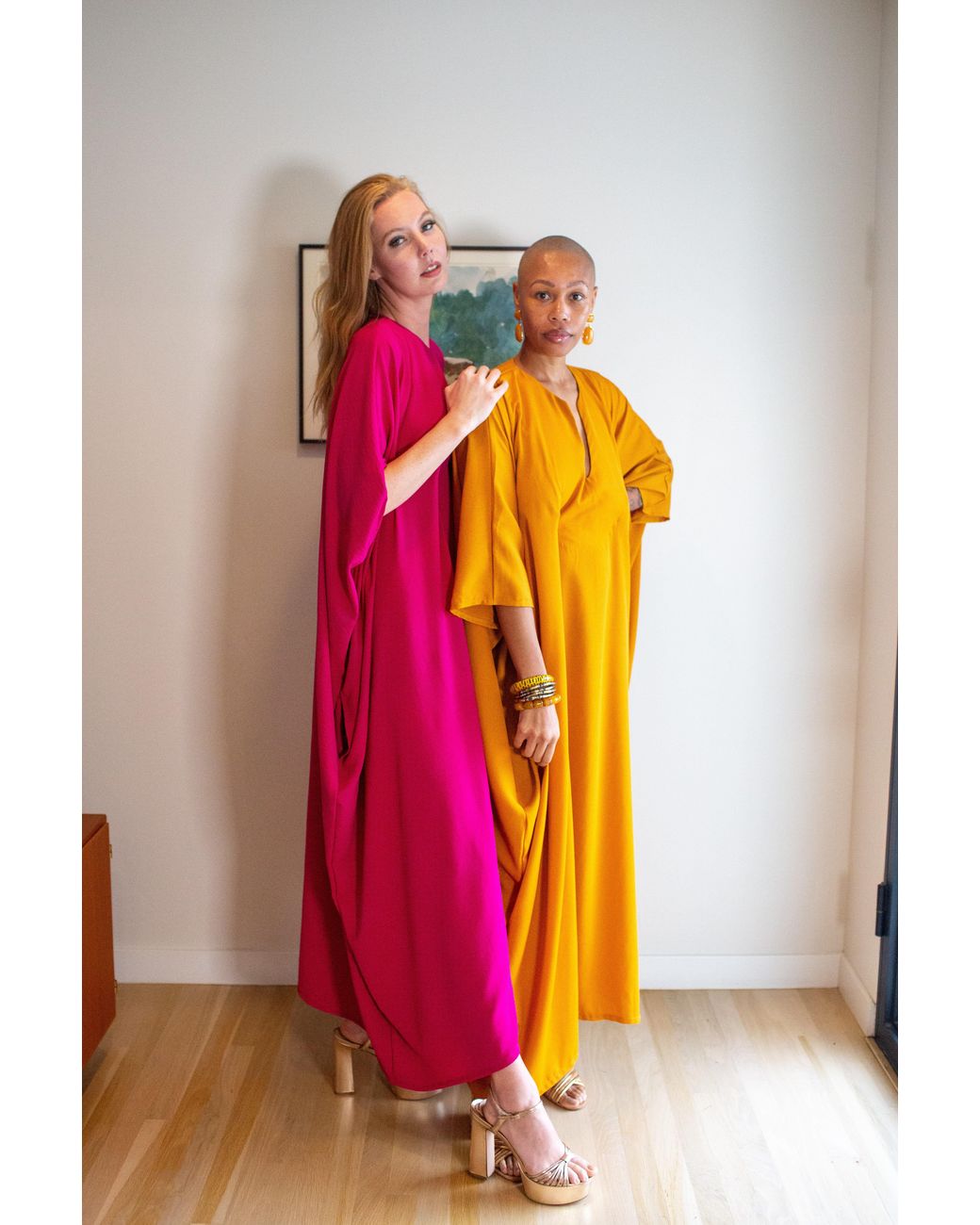 Jennafer Grace Yellow Talitha Cinched Waist Caftan