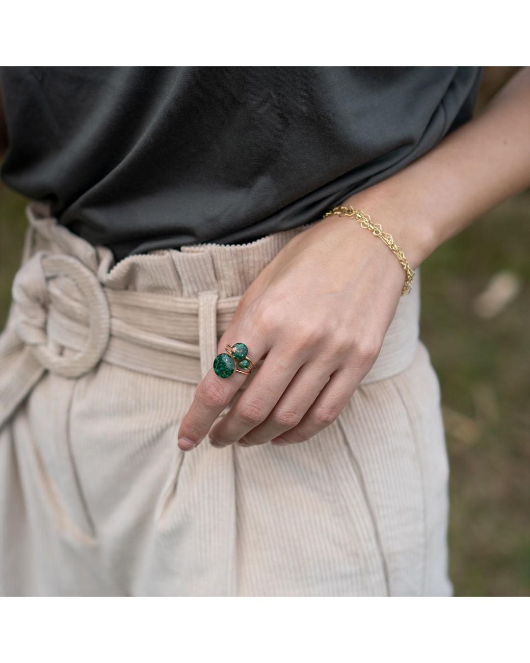 Kate Koel Green Gemstone Ring