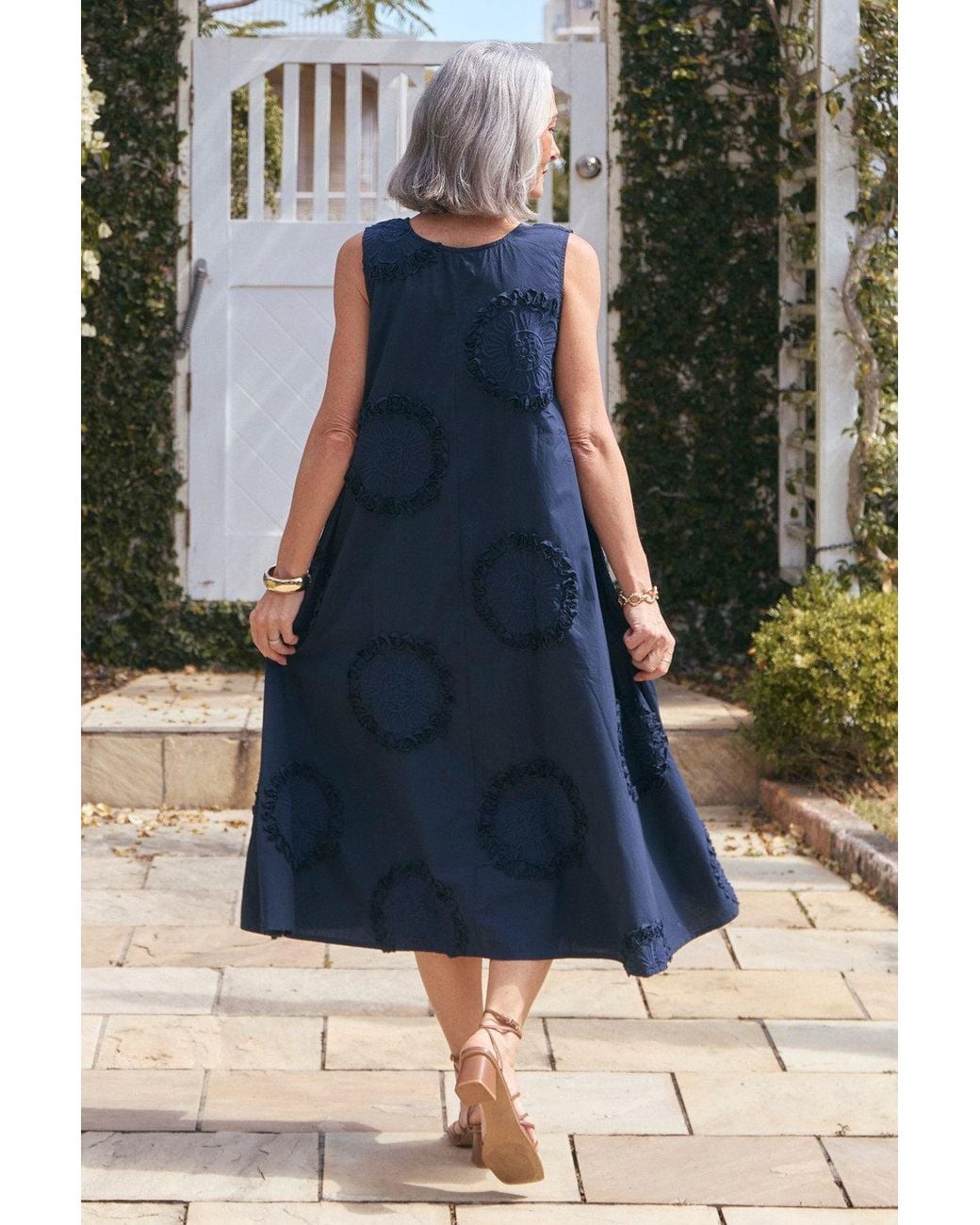 Adrift Clothing Blue Suzie Reversible Swing Dress