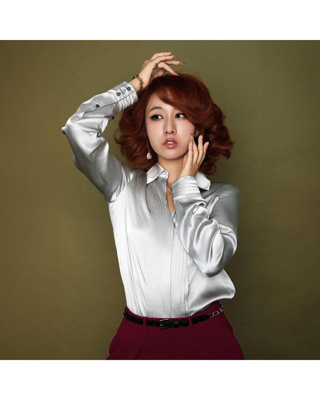 Solgo Atelier Blue Solgo Pleated Silk Charmeuse Shirt