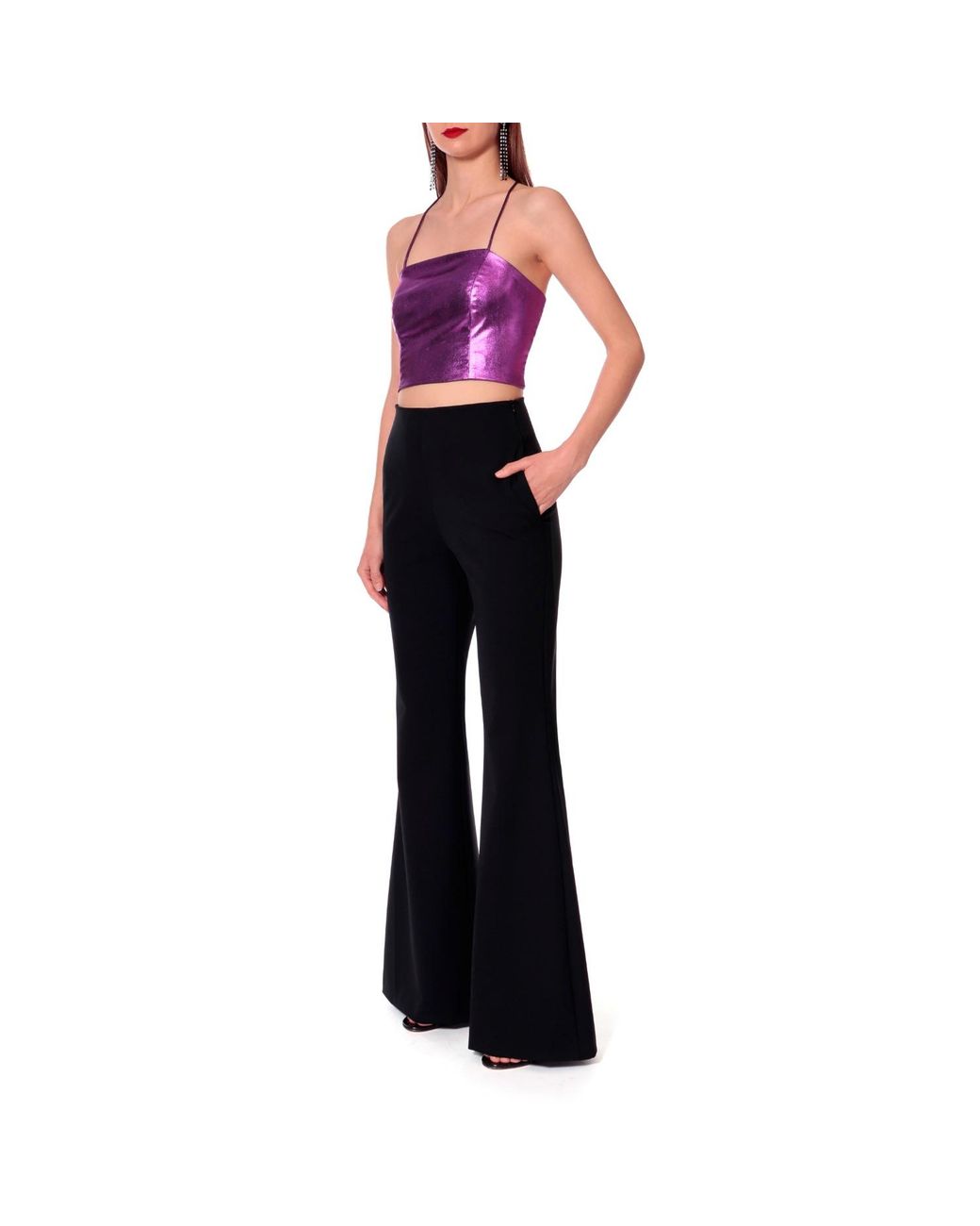 AGGI by HALEWSKI Purple Nelly Sparkling Grape Crop Top