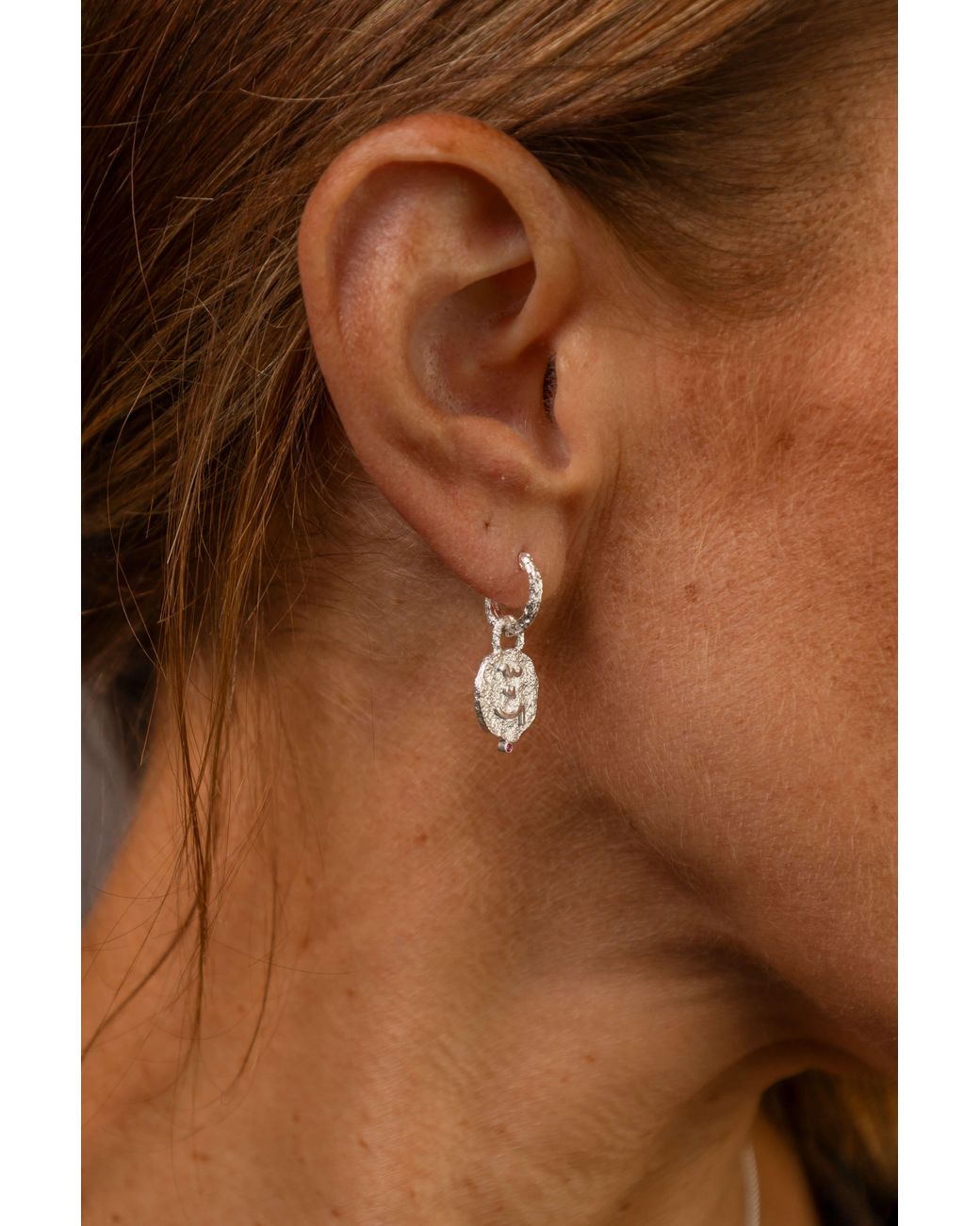 Claire Hill Designs Metallic Know Your Worth Huggie Hoops
