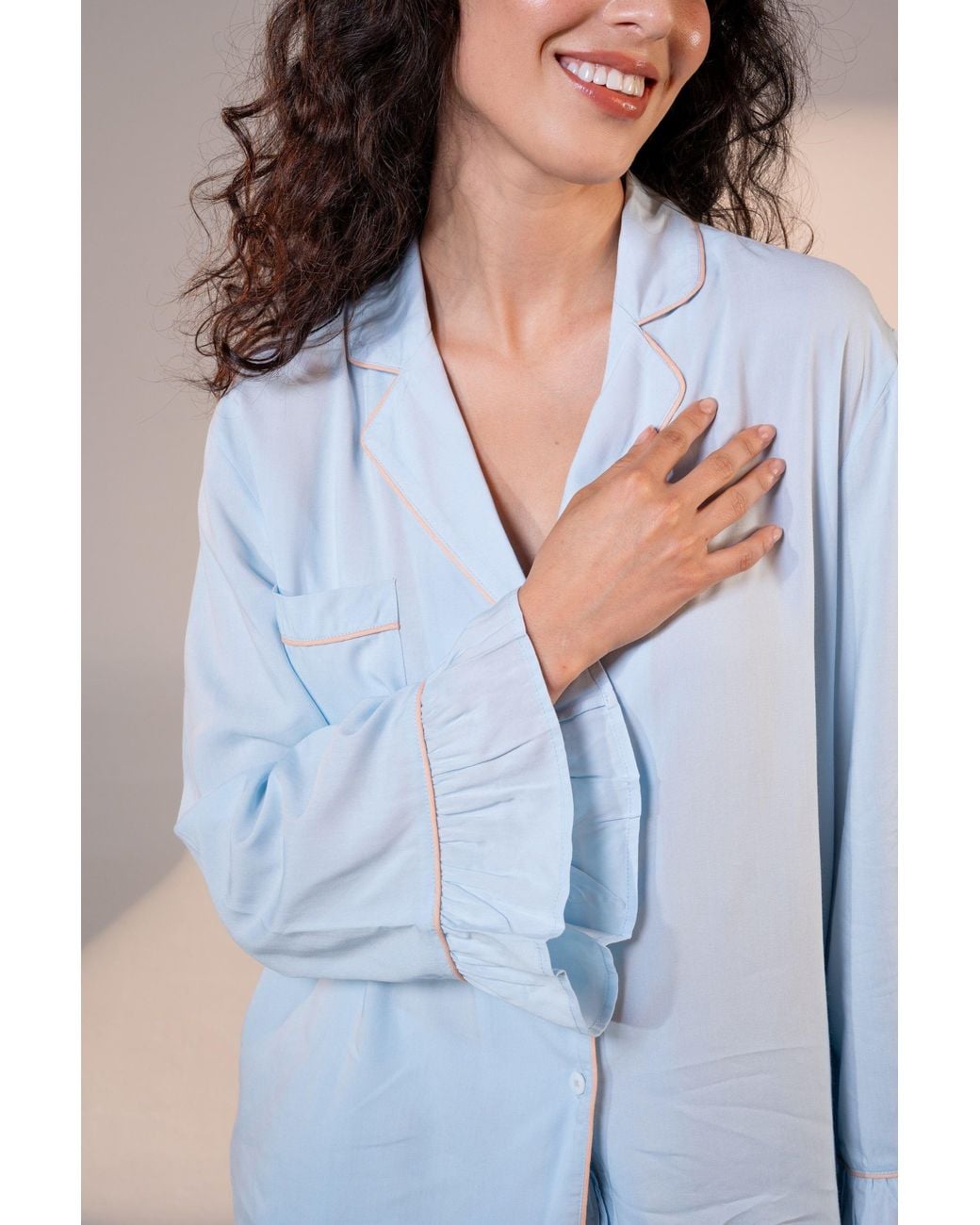 Carolina Benoit Blue Luxury Bamboo Pajama Set