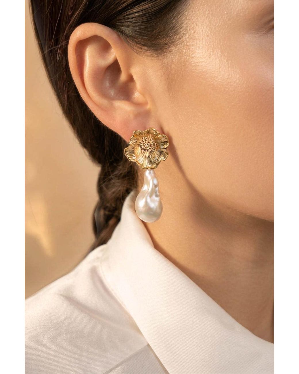 Astor & Orion Metallic Poppy Baroque Pearl Drop Earrings
