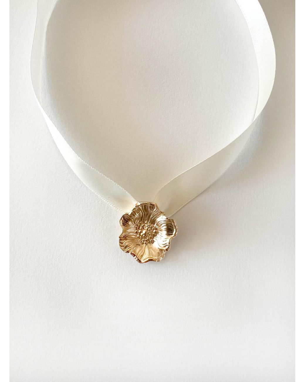 Astor & Orion Metallic Poppy Flower Satin Ribbon Choker Necklace
