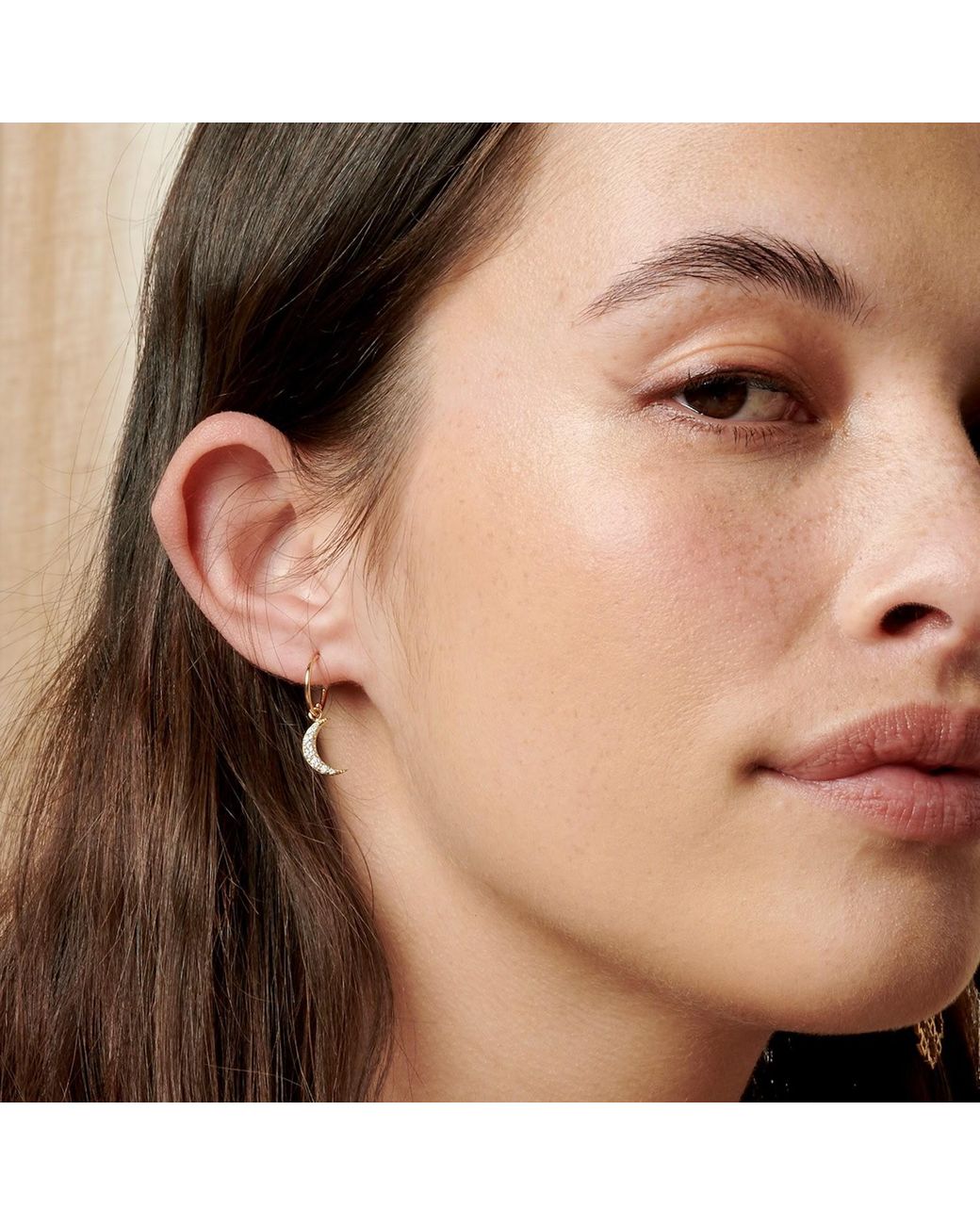 Zoe & Morgan Metallic Luna Diamond Single Hoop
