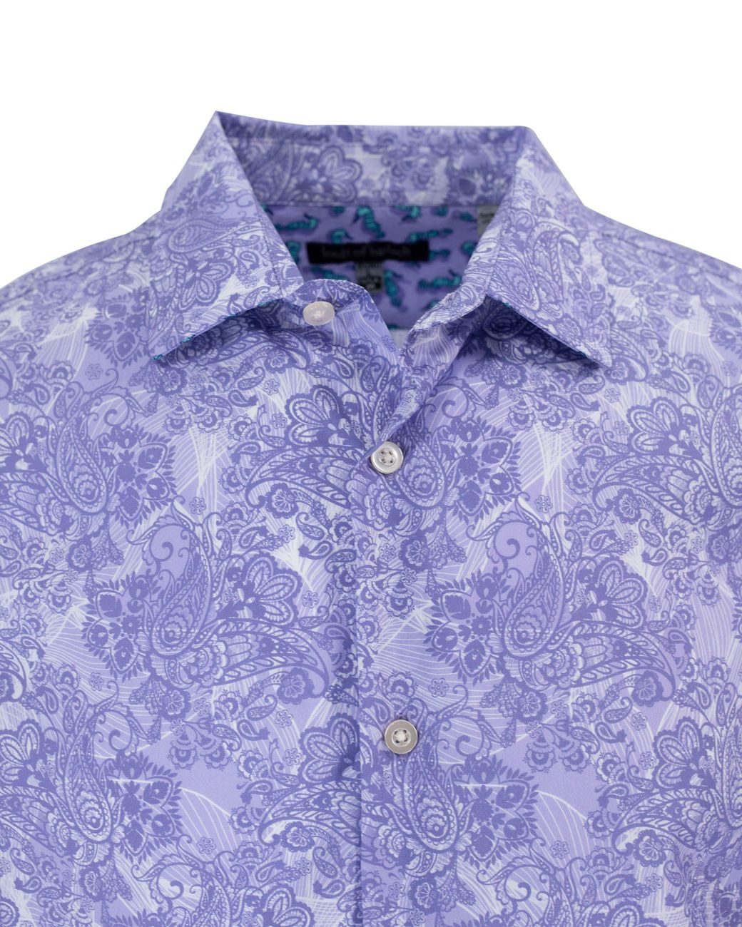 Lords of Harlech Blue Nigel Paisley Wave Shirt In Lavender for men