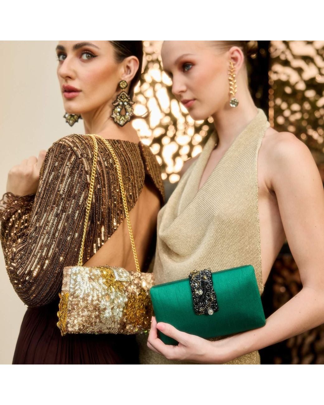 Simitri Metallic Garnet Clutch