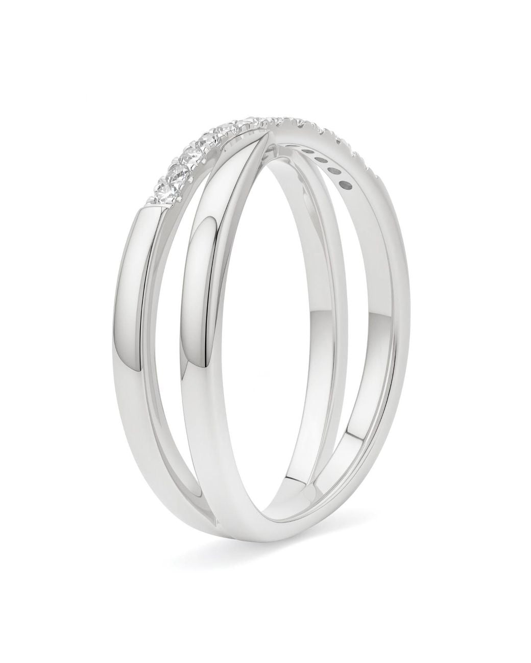 Kylie Harper White Petite Diamond Crossover 'X' Ring