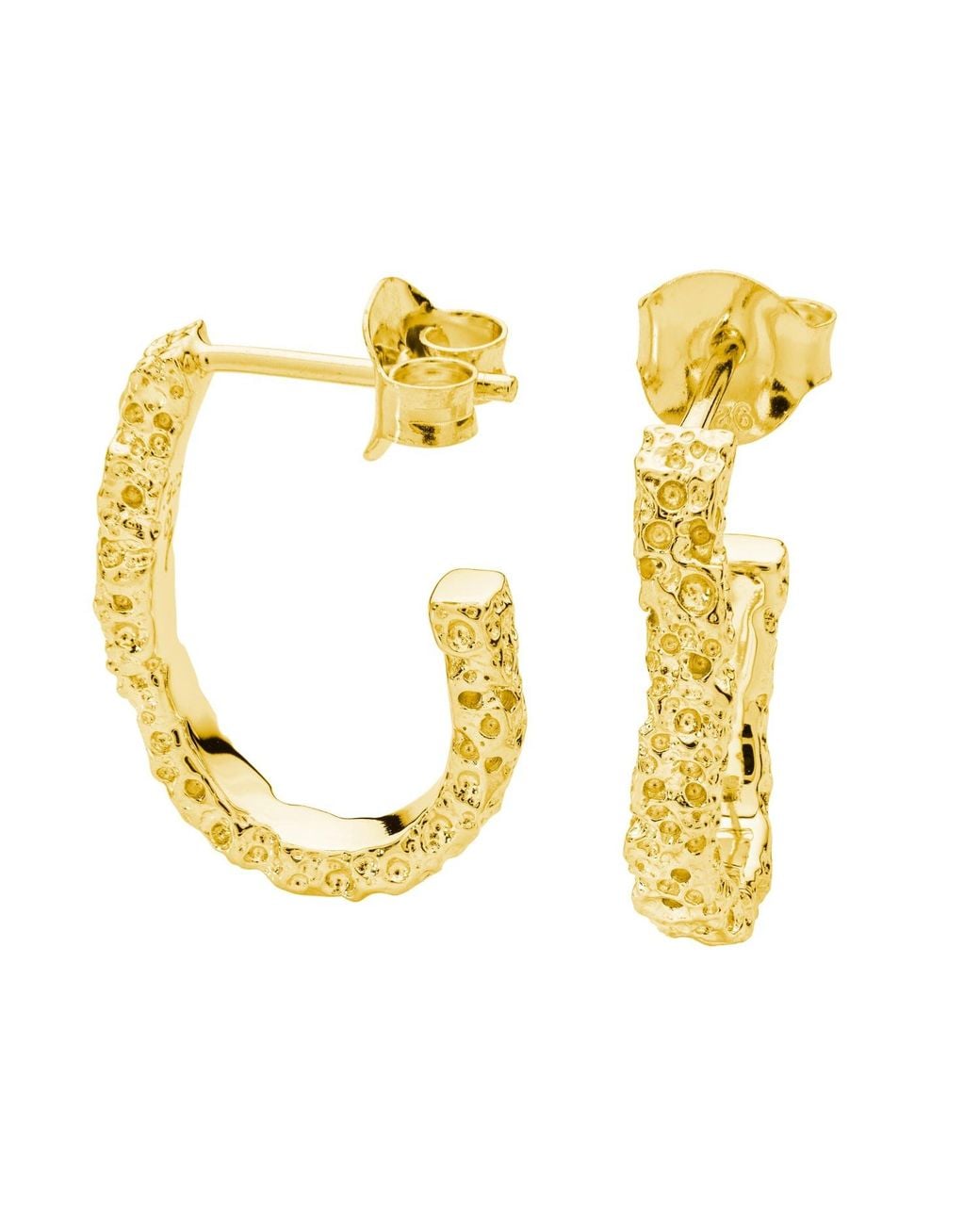 Lucy Quartermaine Metallic Half Hula Hoop Earrings