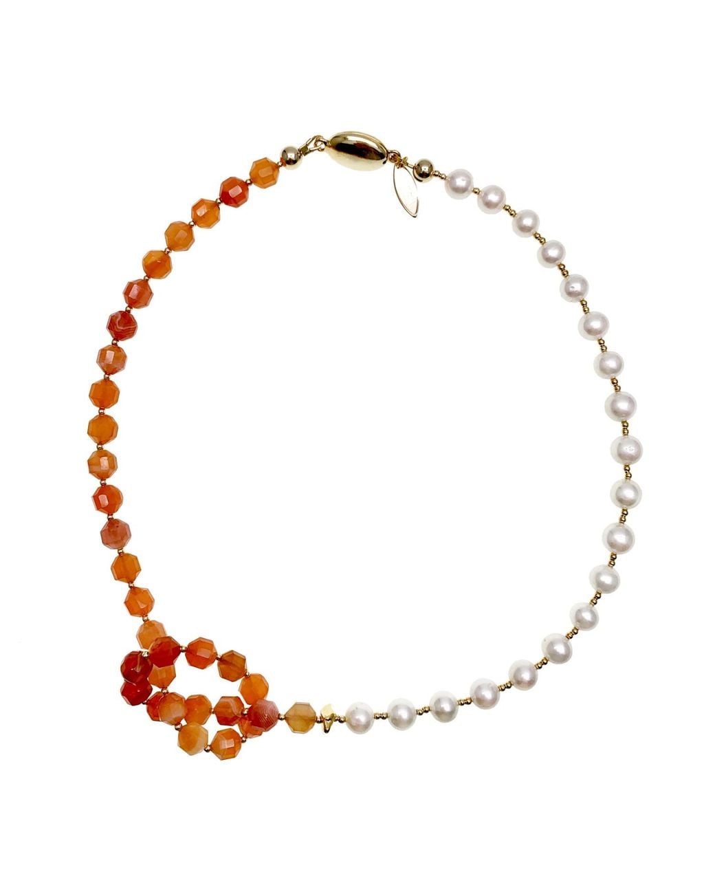 Farra Multicolor Knotted Agate With Freshwater Pearl Short Necklace