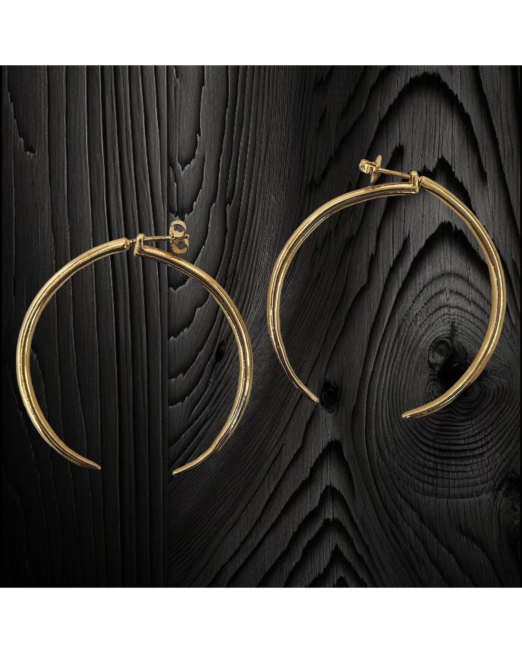 Aki Roc Jewelry Metallic Front-Back Hoop Earrings