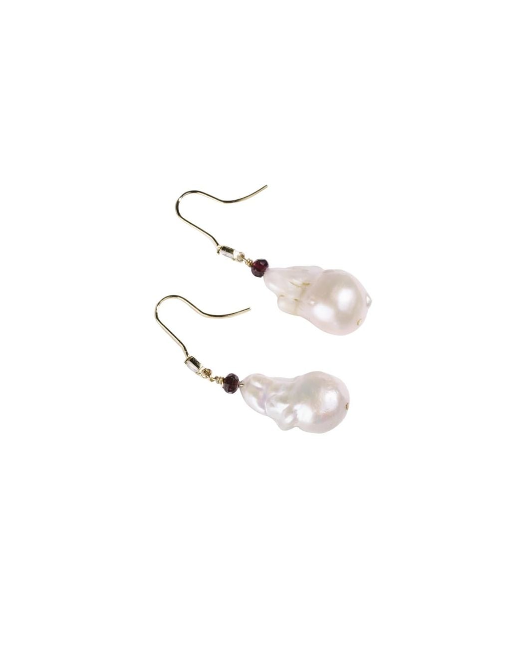 Urbane Jewelry Studio Metallic Baroque Pearl & Garnet Earrings