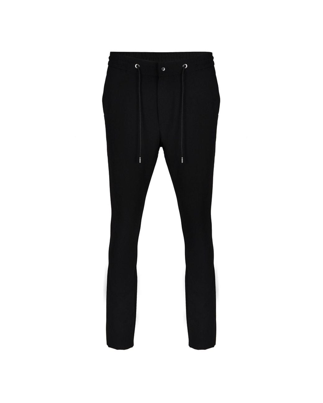 DAVID WEJ Black Ashford Plain Drawstring Trouser – for men