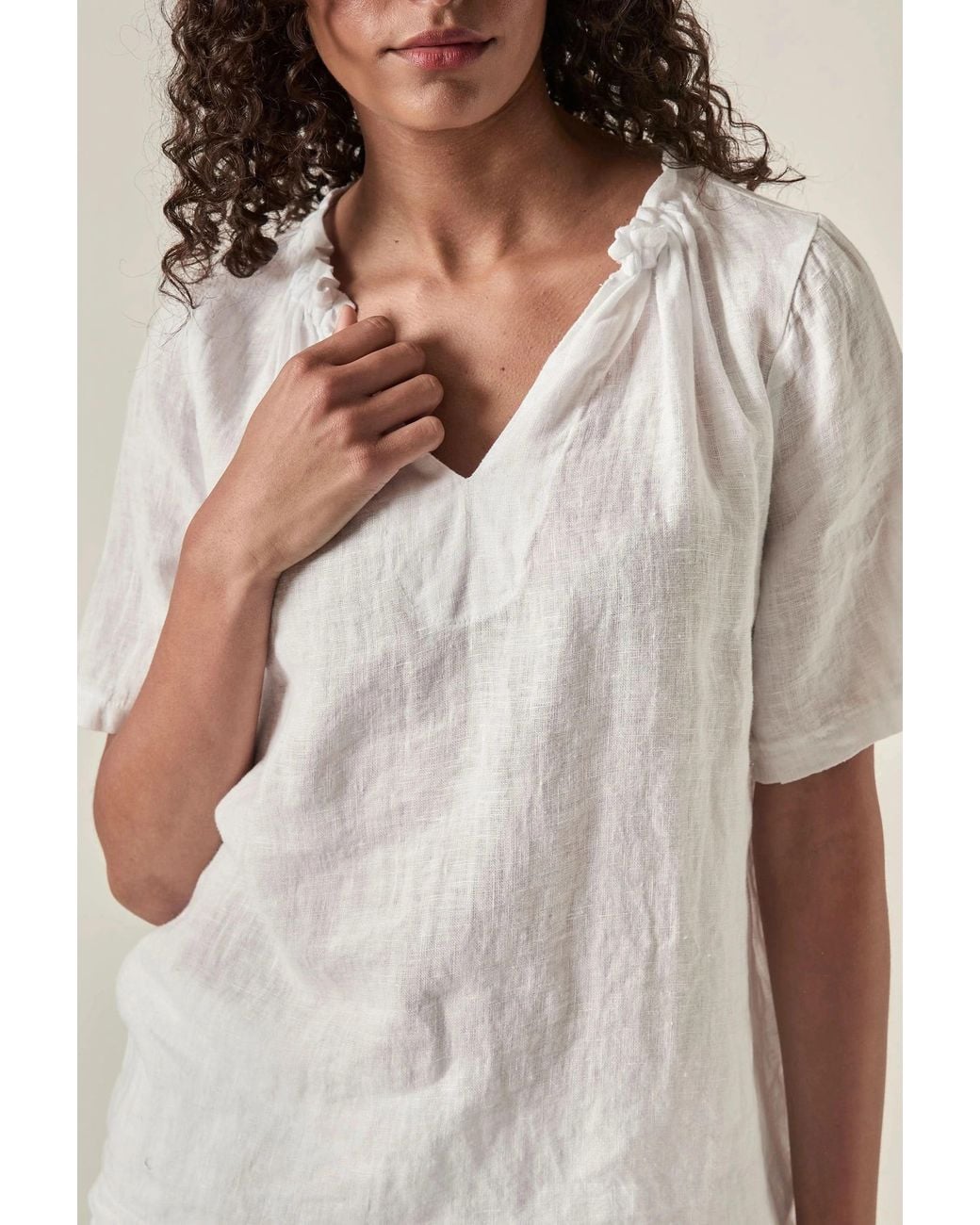 James Lakeland White Pure Linen Blouse