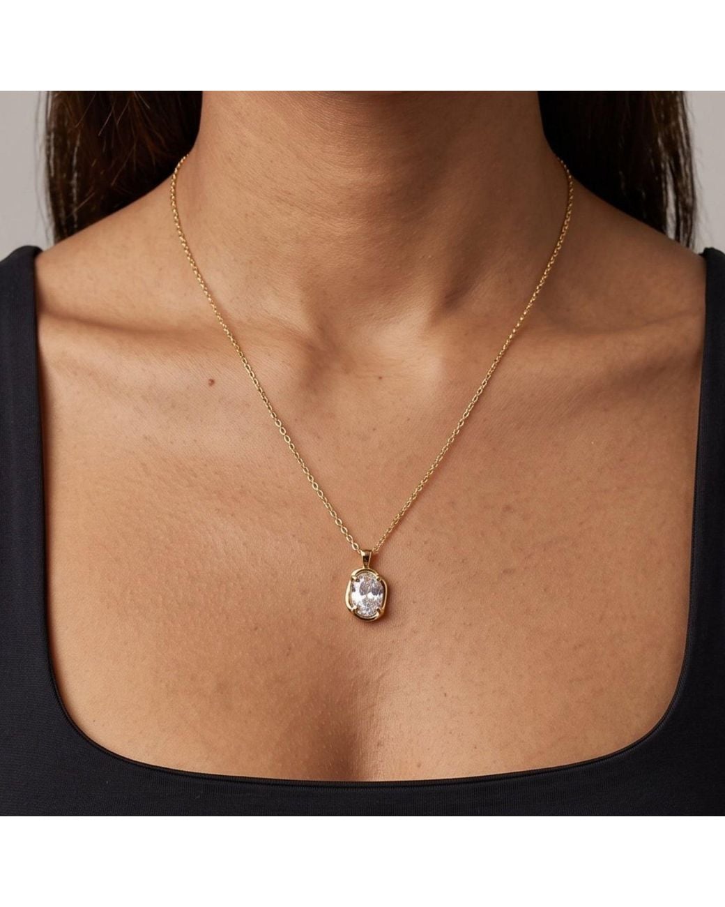 Uchi and Soto Metallic Enso Stone Necklace