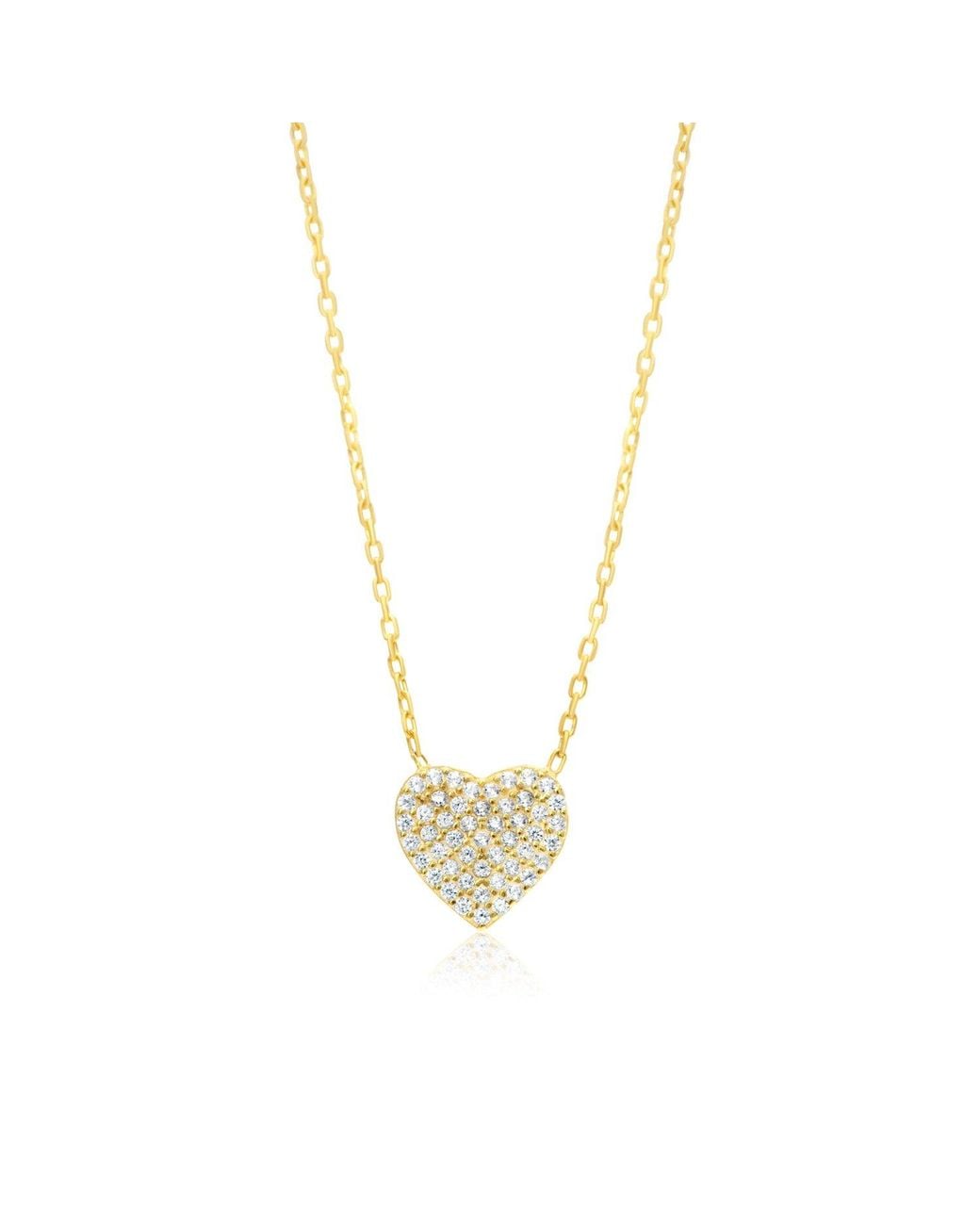 SHYMI Metallic Mini Pave Heart Necklace