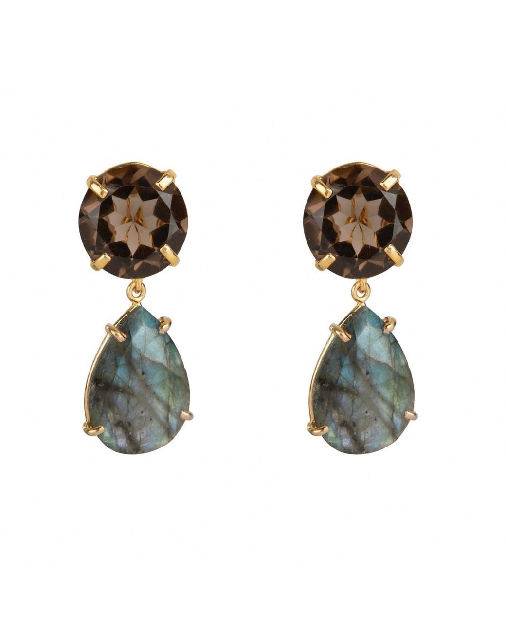 Bounkit Green Christa Earrings Clip On