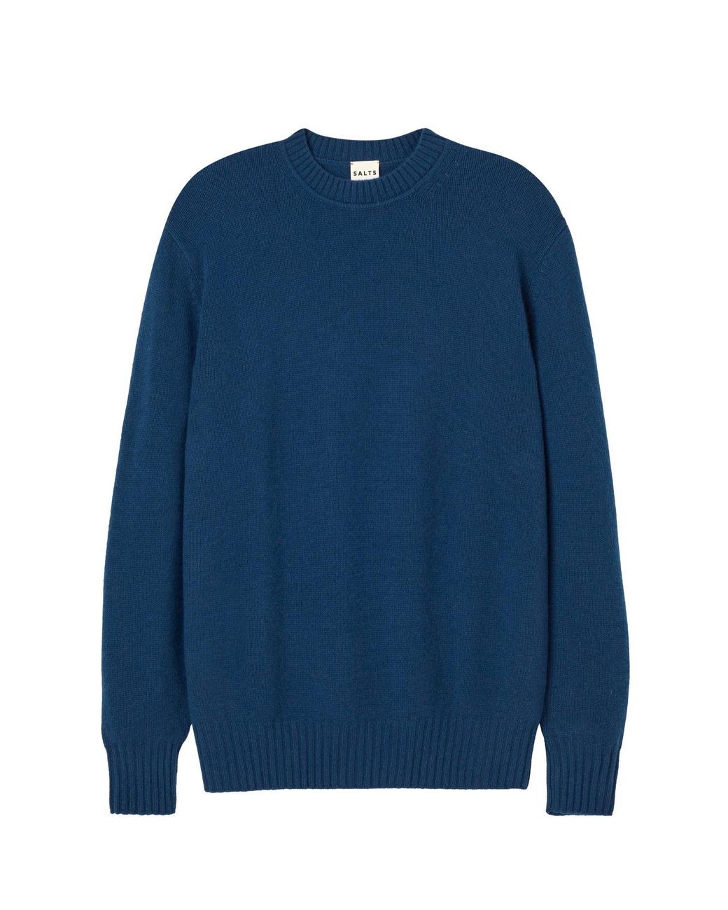 Salts Cashmere Blue Lofty Knit Crew Neck Sweater