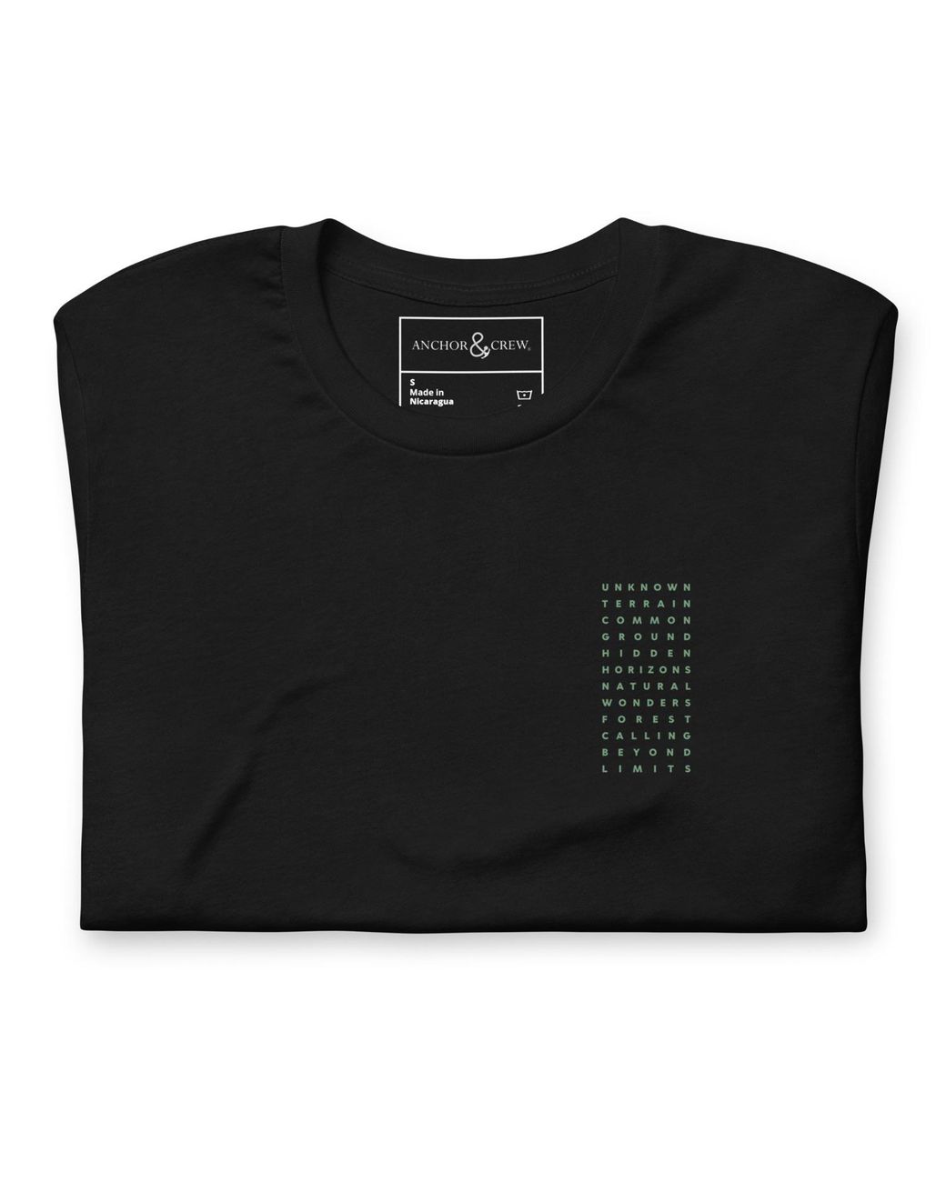 Anchor and Crew Black Field Notes Postmark Organic Cotton T-Shirt