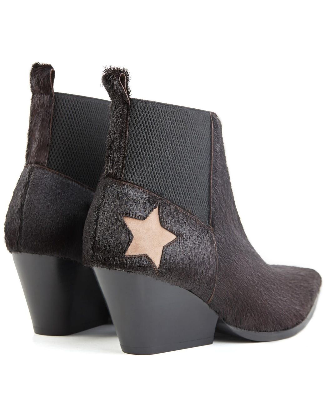 Rosamund Muir London Black Felixa Dark Calf Hair With Star Ankle Boots