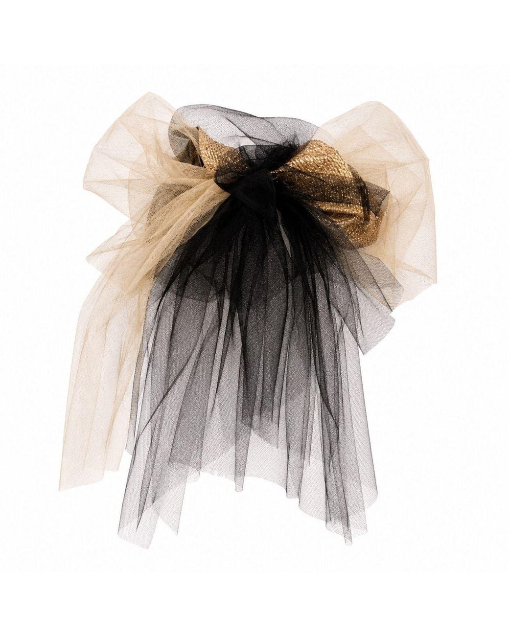 Miro Misljen Black Neutrals Champagne & Couture Bow Veil Headpiece