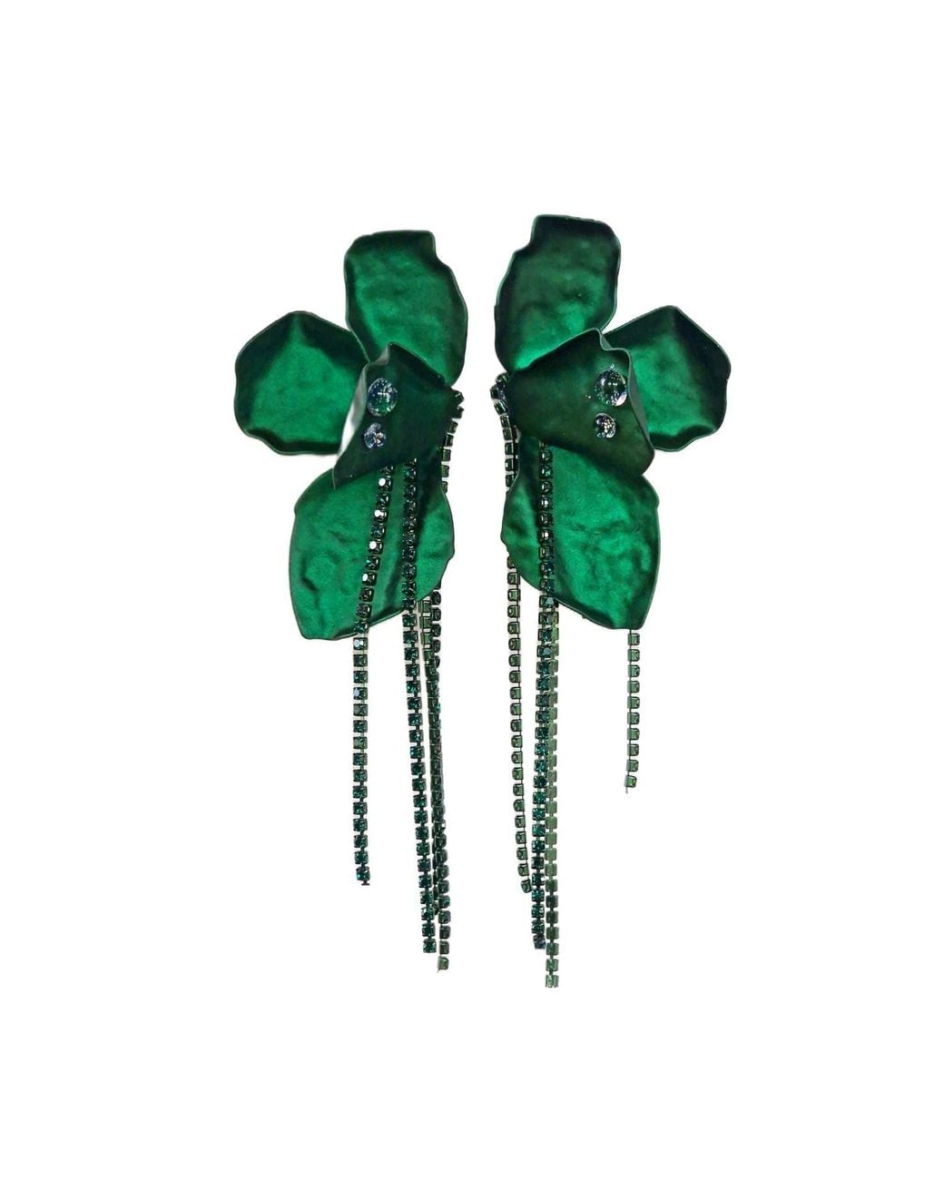 Laura Daili Green Emerald Blossom Earrings