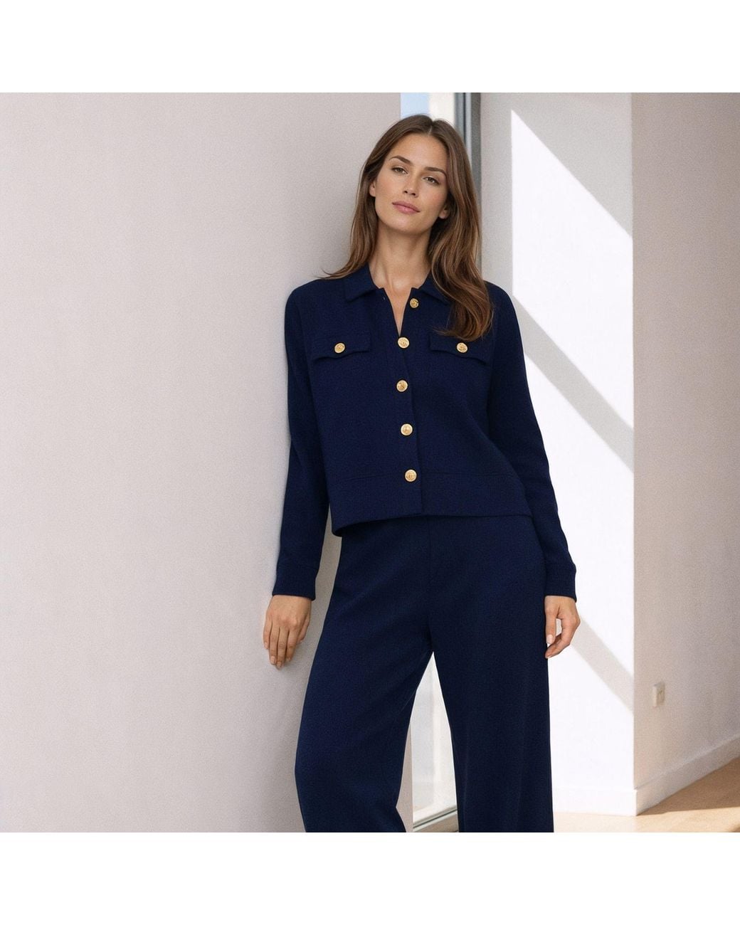 Bel Cashmere Blue Chiara Cashmere And Wool Jacket