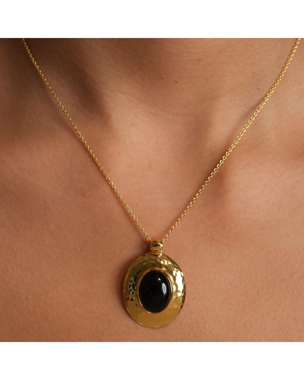 Argento Vivo Metallic Terra Necklace — Onyx