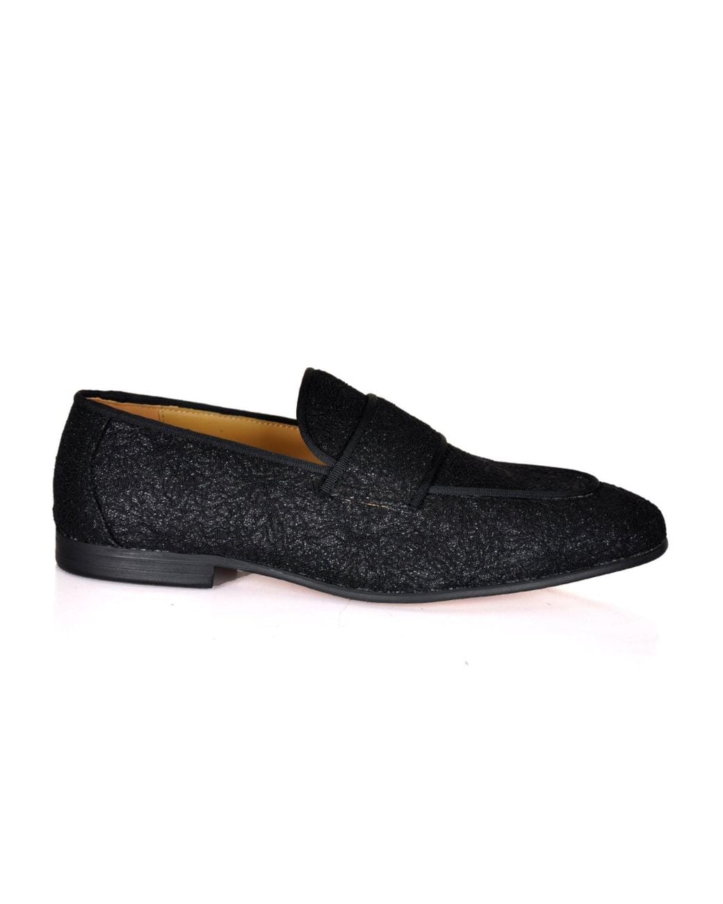 DAVID WEJ Black Alberto Floral Glitter Loafers for men